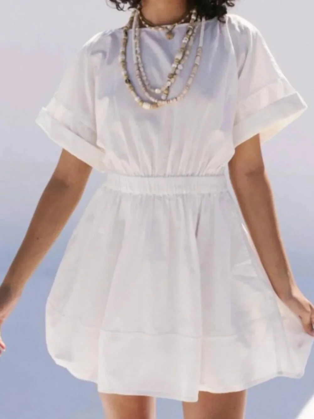 Free People White Full-Time Fun Mini Dress